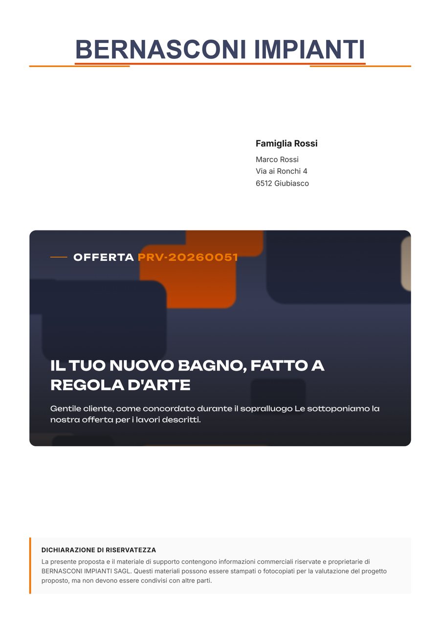 Copertina dell'offerta completa